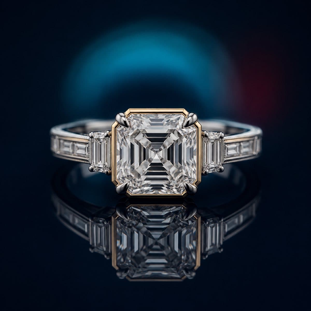 Asscher Three-Stone Ring
