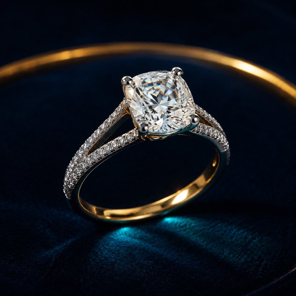 Cushion Split Shank Ring