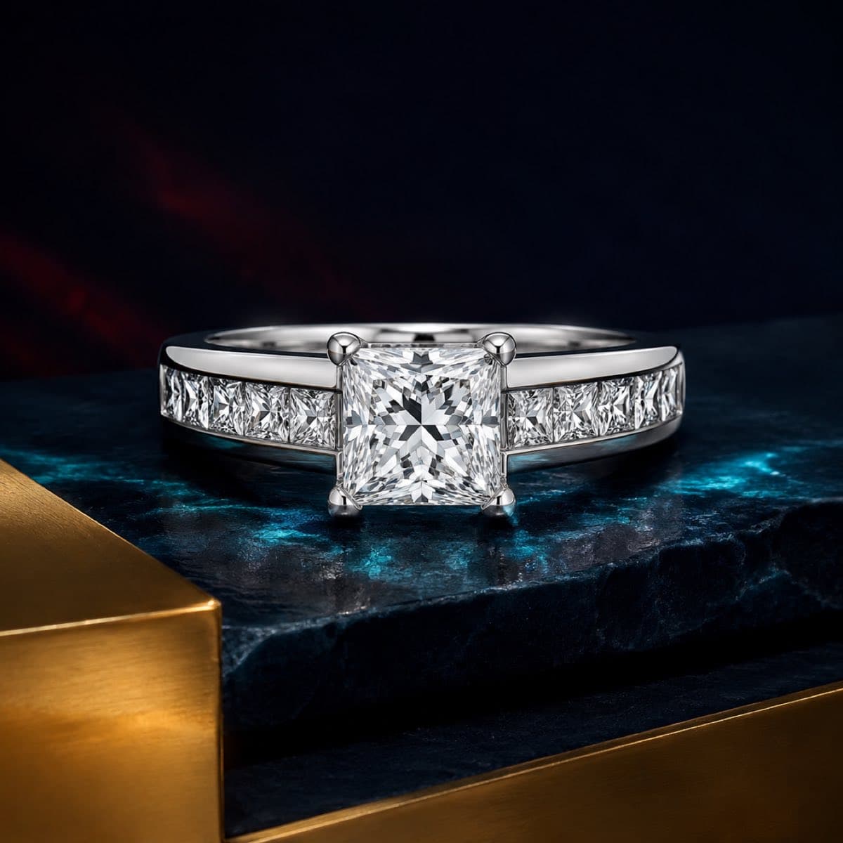 Princess Channel Diamond Ring